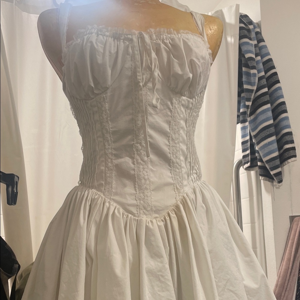 The Vintage Store White Strapless Corset dress